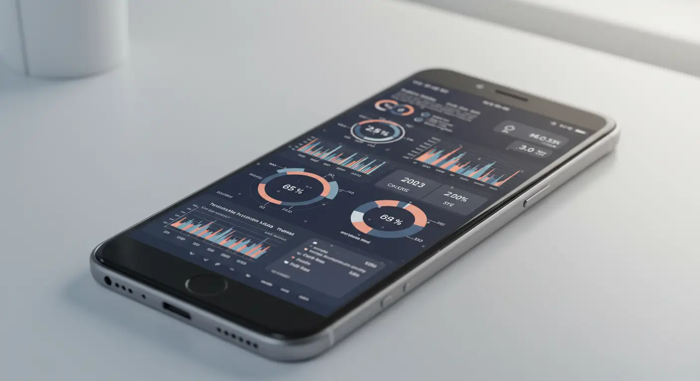 Smartphone showcasing AI-driven nutrition charts and insights